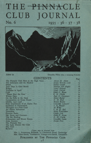The Pinnacle Club Journal No.-06 1935-1938 cover